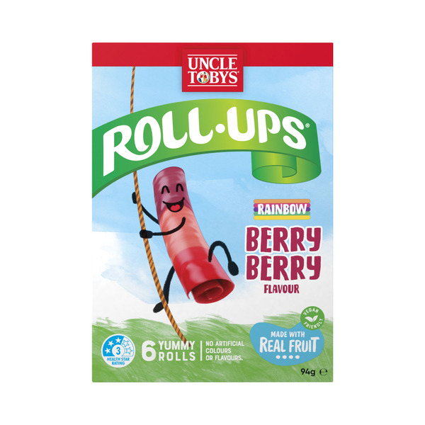 Calories in Uncle Tobys Rainbow Berry Berry Roll Ups