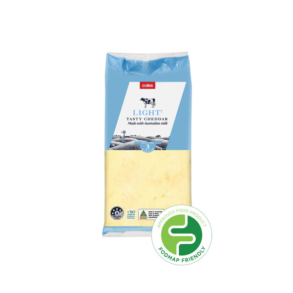 Buy Coles Dairy Tasty Light Cheese Block 1kg Coles