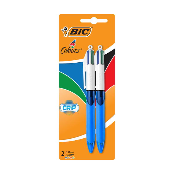 Bic 4 Colours Pens Grip 2 pack