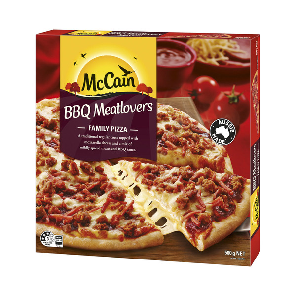 McCain Frozen BBQ Meatlovers Family Pizza