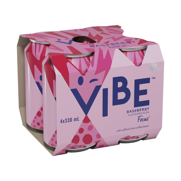 Vibe Soda Focus Raspberry 330mL