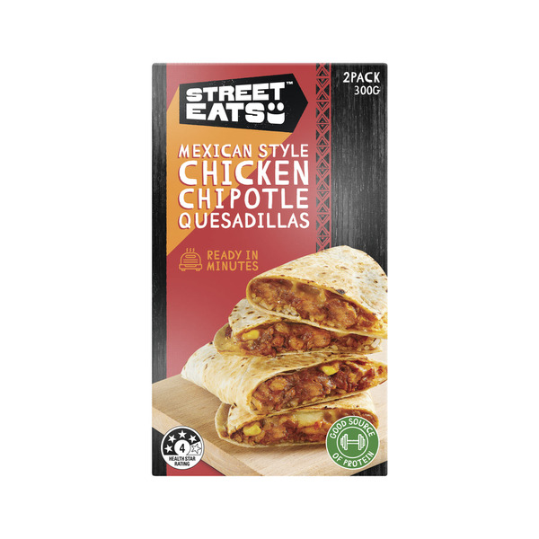 Street Eats Chipotle Chicken Quesadilla 2 Pack 300g