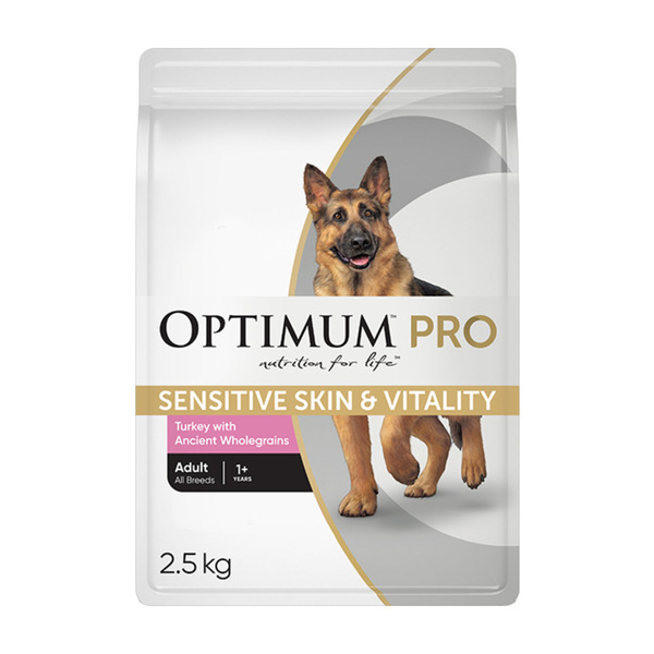 Optimum Pro Adult Dry Dog Food Sensitive Skin & Vitality Turkey With Ancient Wholegrains