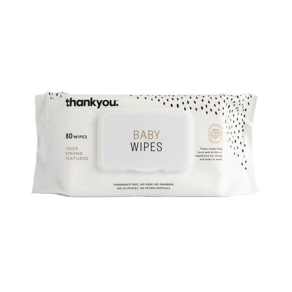 Thankyou Thick & Soft Baby Wipes 80 pack