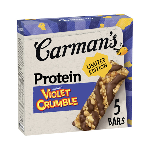 Carman's Protein Bars Violet Crumble 5 pack