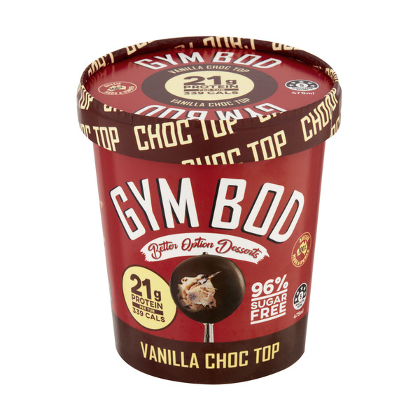 Gym Bod Ice Cream Choc Top Vanilla