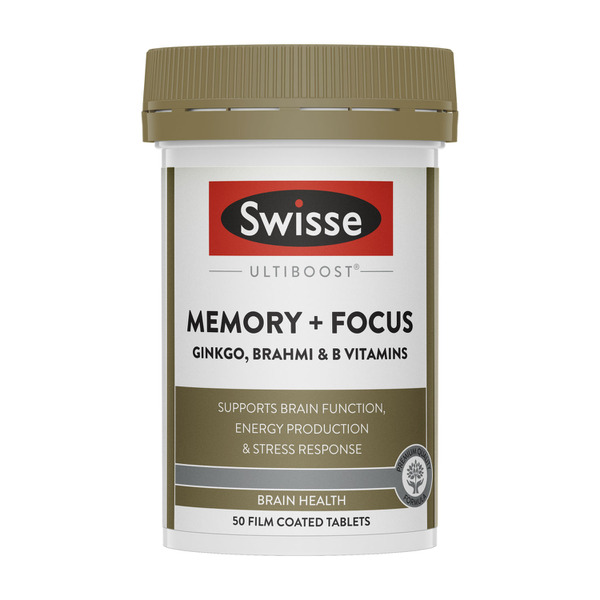 Swisse Ultiboost Memory & Focus Supports Brain Function and Stress Response 50 Tablets