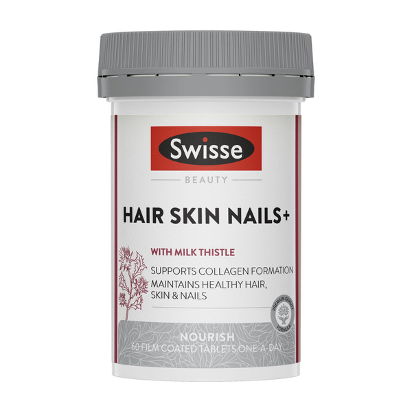 Swisse Beauty Hair Skin Nails+ Supports Collagen Formation 60 Tablets