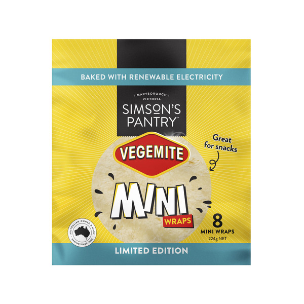 Simson's Pantry Vegemite Minis Ltd Edition Wraps 8 pack