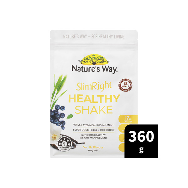 Natures Way Slim Right Healthy Shake Vanilla 360g