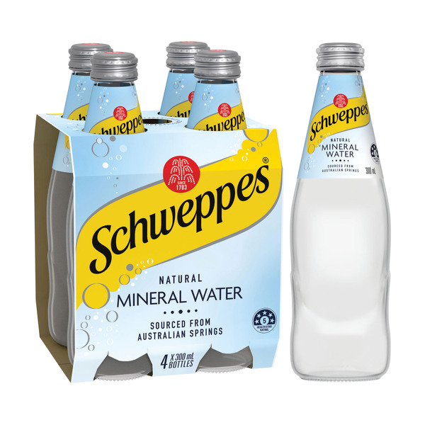 Schweppes Natural Mineral Water 300mL 4 Pack