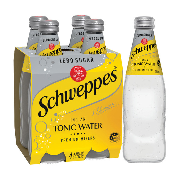 Schweppes Tonic Zero Sugar Mixers 4X300Ml