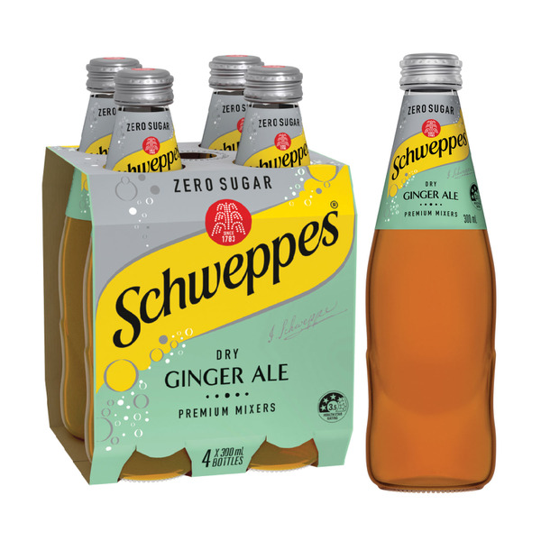 Calories in Schweppes Dry Ginger No Sugar Mixers 4X300Ml