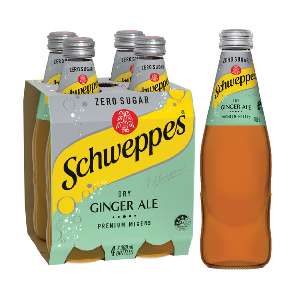 Schweppes Dry Ginger No Sugar Mixers 4X300Ml