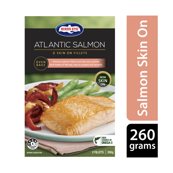 Calories in Birds Eye Frozen Atlantic Salmon Fillets