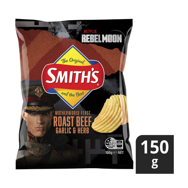 Smiths Crinkle Potato Chips Roast Beef Garlic