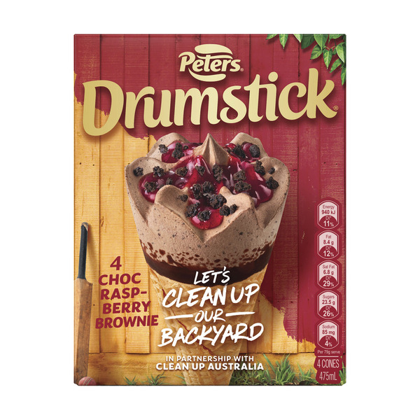 Peters Drumstick Cua Choc Raspberry Brownie 4 Pack