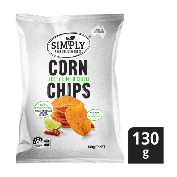 Simply Regular Corn Chips Zest Lime Chilli