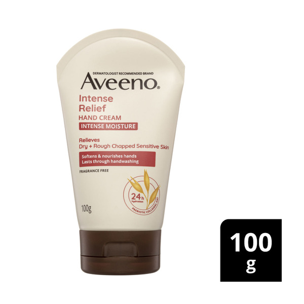 Aveeno Intense Relief Soothing Fragrance Free Hand Cream 24-Hour Moisture Protect Dry Rough Chapped Sensitive Skin