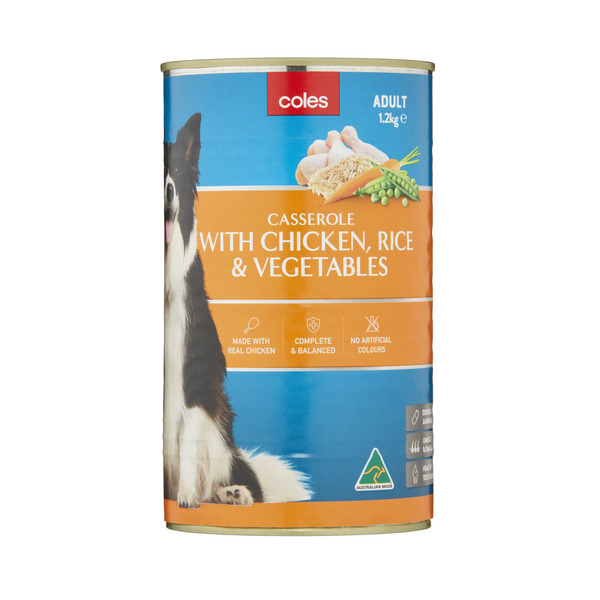 Buy Coles Dog Food Casserole Chicken Rice & Vegetables 1.2kg | Coles