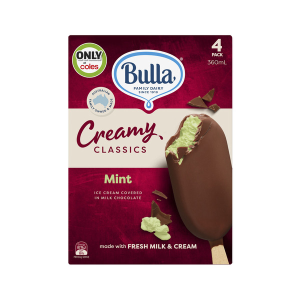 Bulla Creamy Classics Ice Cream Mint Stick 4 Pack