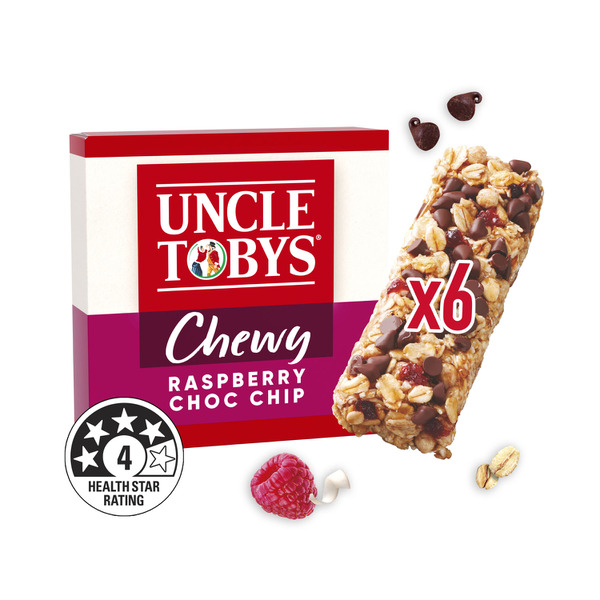 Buy Uncle Tobys Chewy Muesli Bars Raspberry Choc Chip 185g Coles