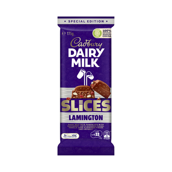 Cadbury Dairy Milk Lamington Slices Chocolate Block