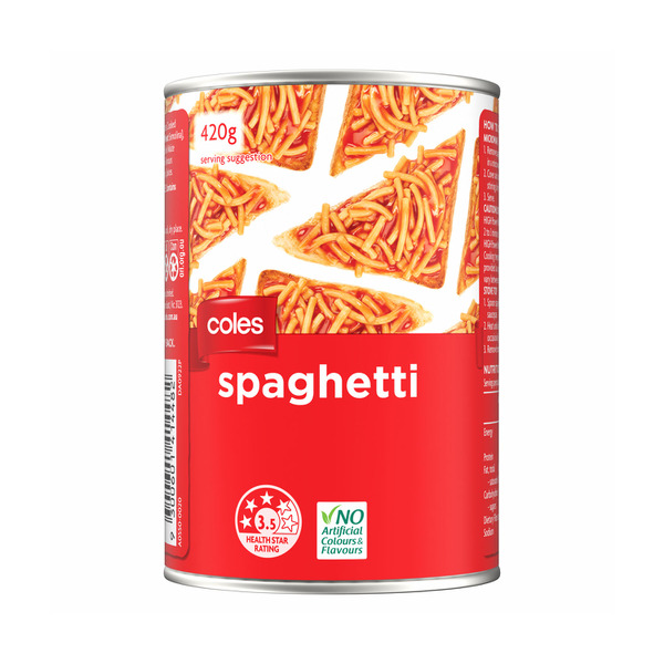 Calories in Coles Spaghetti In Tomato Sauce
