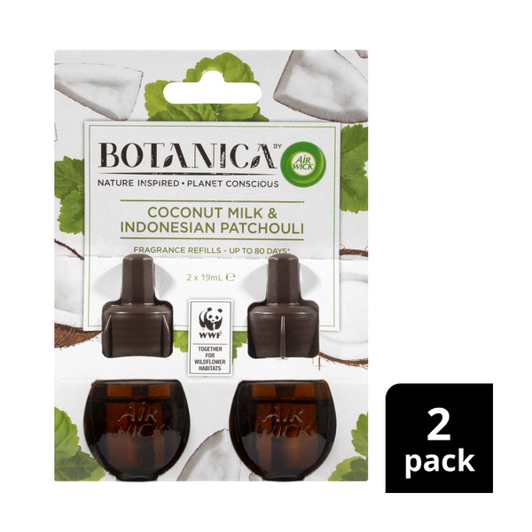 Botanica Coconut Milk & Indonesian Patchouli Plug In Refill 2x19mL 2 pack