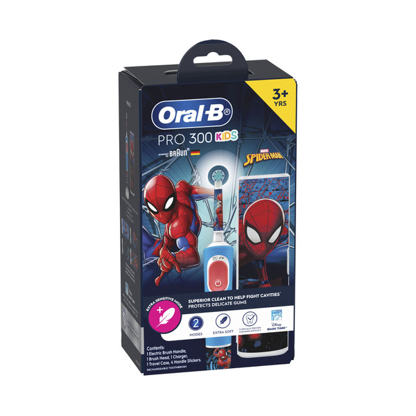 Oral B Pro 300 Kids Electric Toothbrush Frozen Or Spiderman