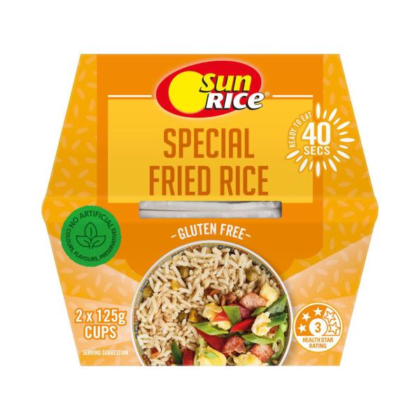 Sunrice Microwave Special Fried Rice Flavoured Rice Cups 2 X 125G