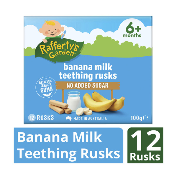 Rafferty's Garden Banana Milk Teething Rusks Baby Food 6+ Months | 100g