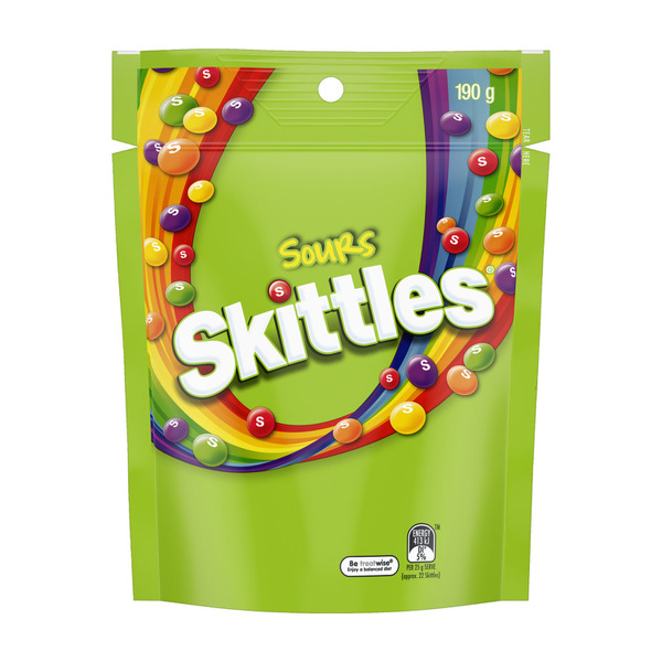 Skittles Sours Chewy Lollies Party Share Bag