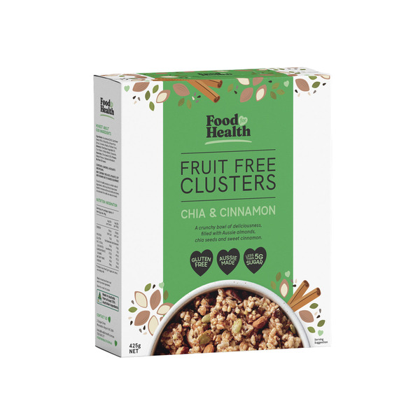 Calories in Food For Health Fruit Free Clusters with Chia & Cinnamon