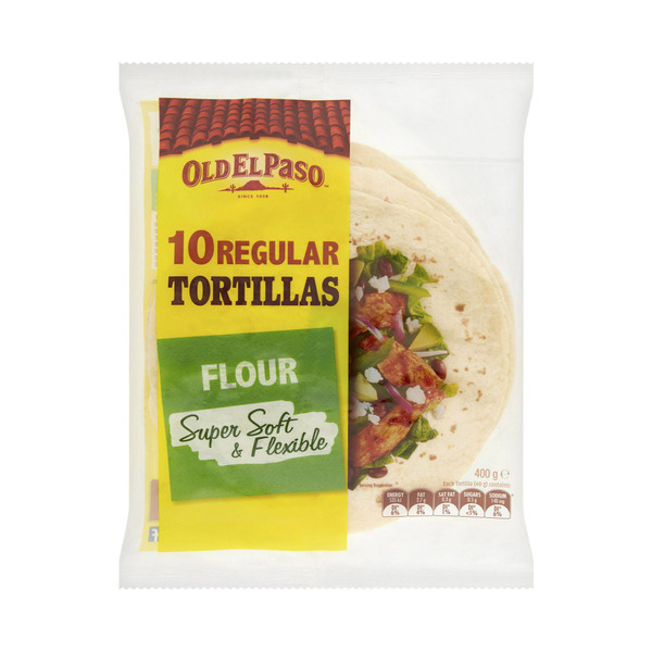 Calories in Old El Paso Regular Tortillas Fajita 10 Pack calcount