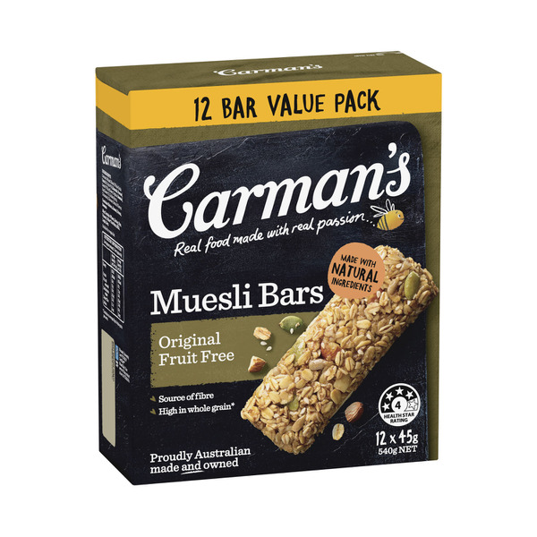 Calories in Carman's Original Fruit Free Muesli Bars