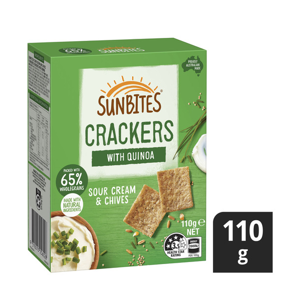 Sunbites Biscuit Crackers Share Pack Sour Cream & Chives 110g