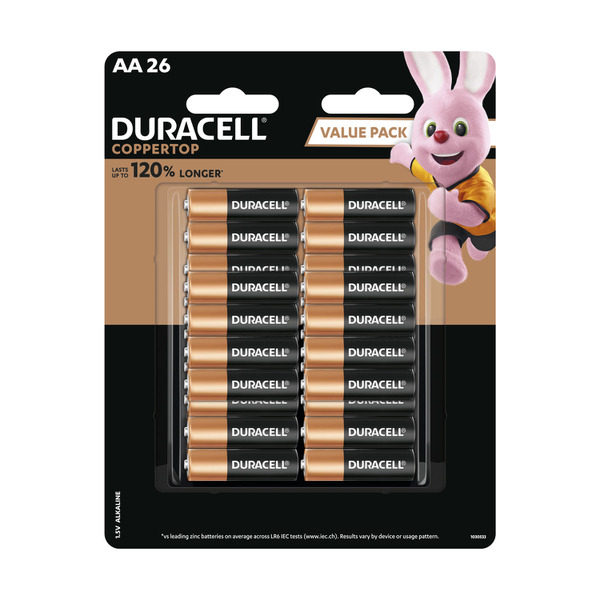 Buy Duracell Coppertop AA 26 pack | Coles