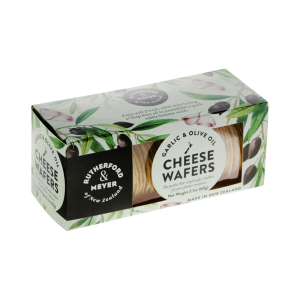 Rutherford & Meyer Gourmet Cheese Wafers Garlic & Olive Oil