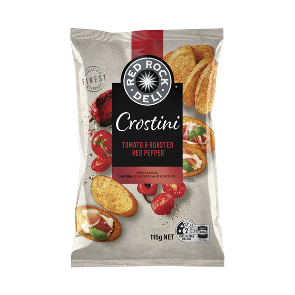 Buy Red Rock Deli Crostini Crackers Tomato Roasted Red Pepper G