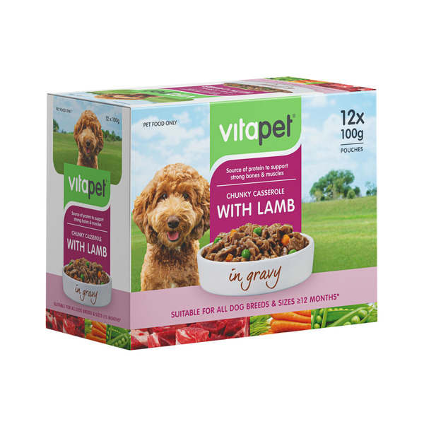 Adult Lamb With Vegetables Dog Food Pouch 12x100g