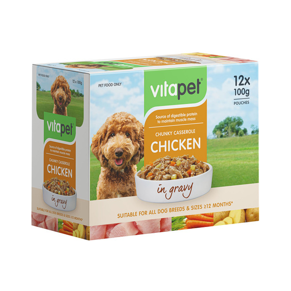 Adult Chicken Dog Food Pouch 12x100g