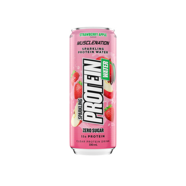 Muscle Nation Sparkling Protein Water Strawberry Apple 330mL