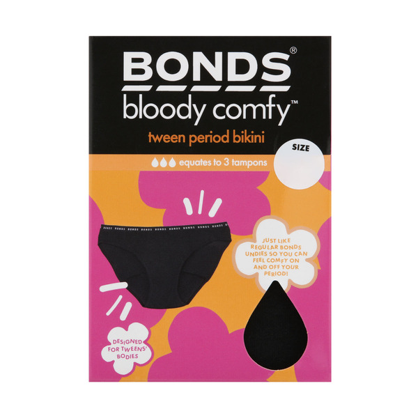 Bonds Tween Period Brief Size 10-12 1 pack