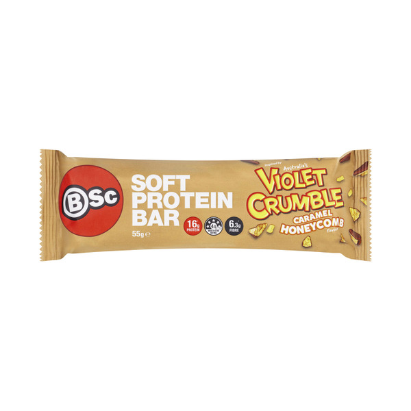 BSc Bodyscience Violet Crumble Soft Protein Bar Caramel Honeycomb