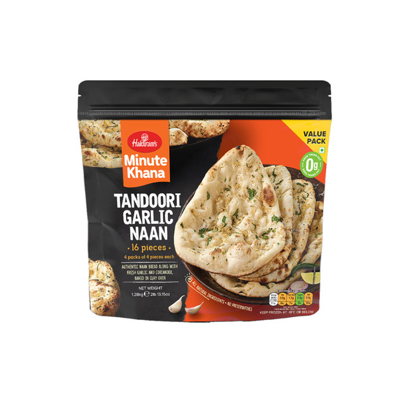 Haldirams Tandoori Garlic Naan 16 Pack 1.28kg