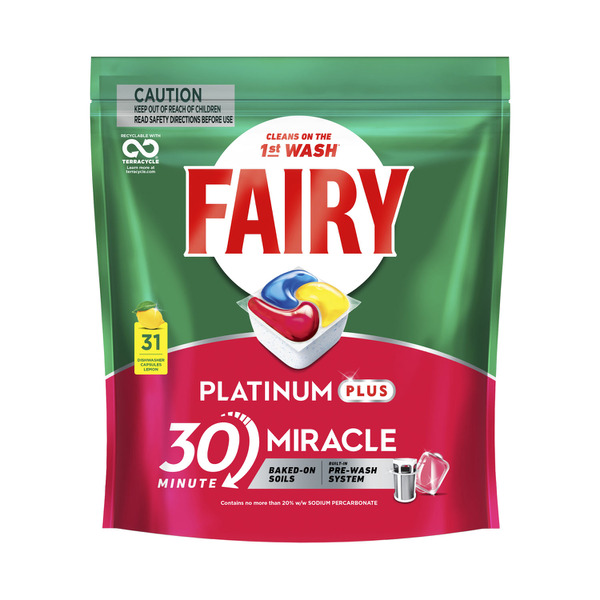 Fairy Platinum Plus Lemon Dishwashing Tablets 31 pack