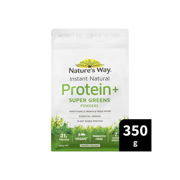 Natures Way Instant Natural Protein+ Greens Vanilla Flavour 350g