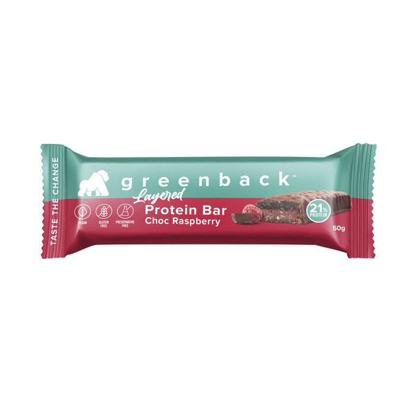 Greenback Plant Based Layered Protein Bar Chocolate Raspberry