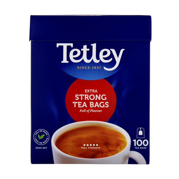 Buy Tetley Extra Strong Black Tea Bags 100 pack 200g